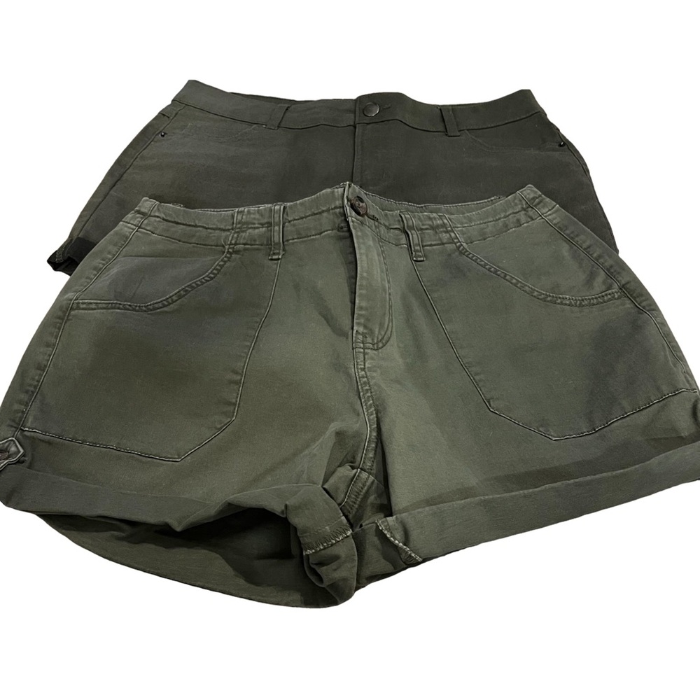 George green shorts pockets button zipper closure size 10